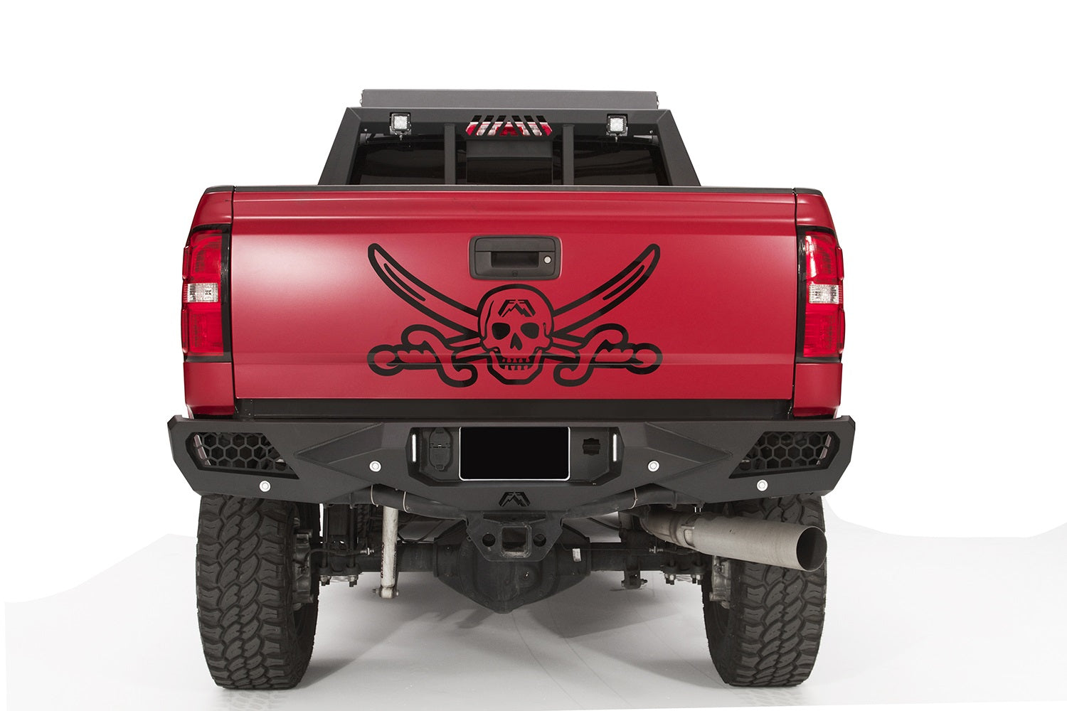 Fab Fours CH15-E3051-B Vengeance Rear Bumper; Uncoated/Paintable; w/Sensors; [AWSL]; Fab Fours CH15-E3051-B