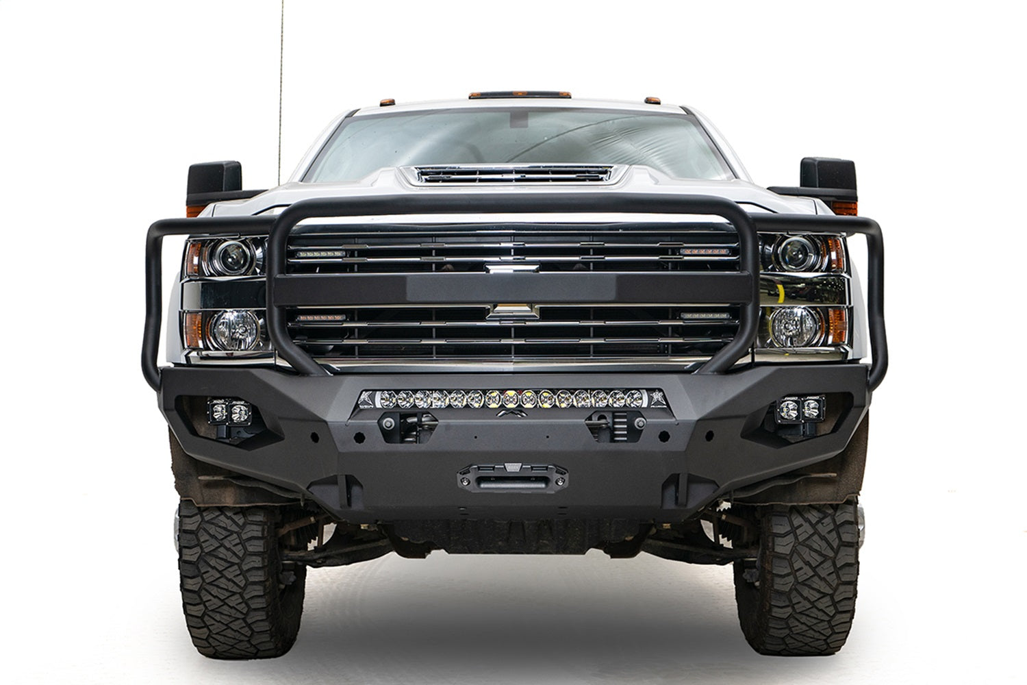 Fab Fours CH15-X2750-B Matrix Front Bumper; w/Full Guard; Bare; Plate Steel; Fab Fours CH15-X2750-B