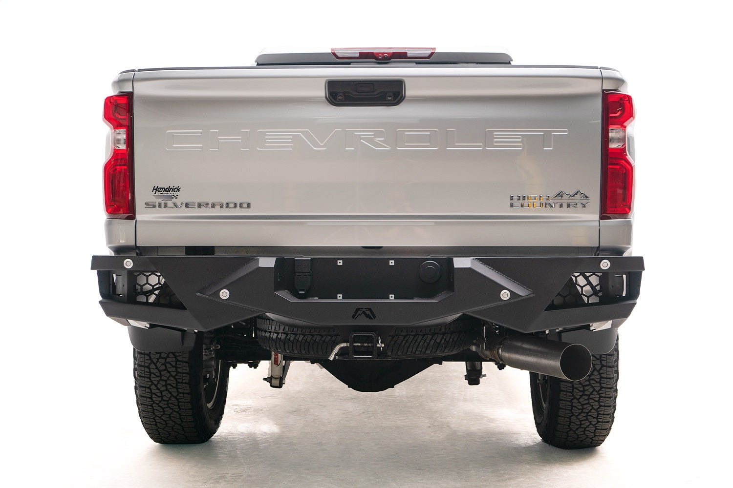 Fab Fours CH20-E4951-1 Vengeance Rear Bumper; 2 Stage Black Powder Coated; Fab Fours CH20-E4951-1