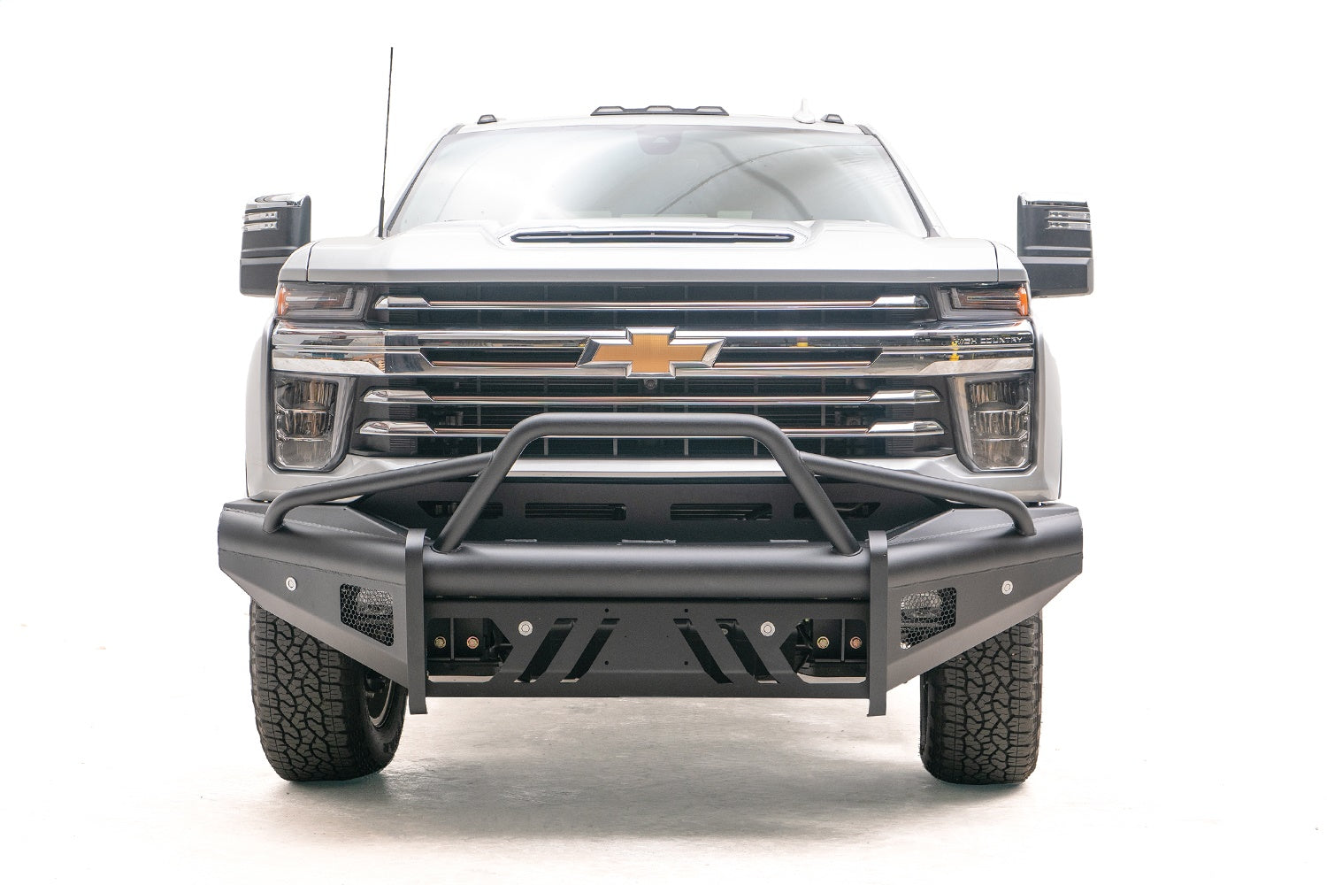 Fab Fours CH20-Q4961-1 Elite Front Bumper; w/Tow Hooks; Steel; Black; Fab Fours CH20-Q4961-1