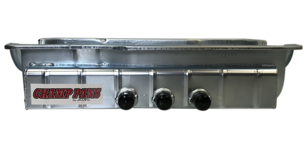Champ Pans CP351WKO-3 SBF 351W D/S Oil Pan w/ KO & 3 #12an Fittings Champ Pans CP351WKO-3
