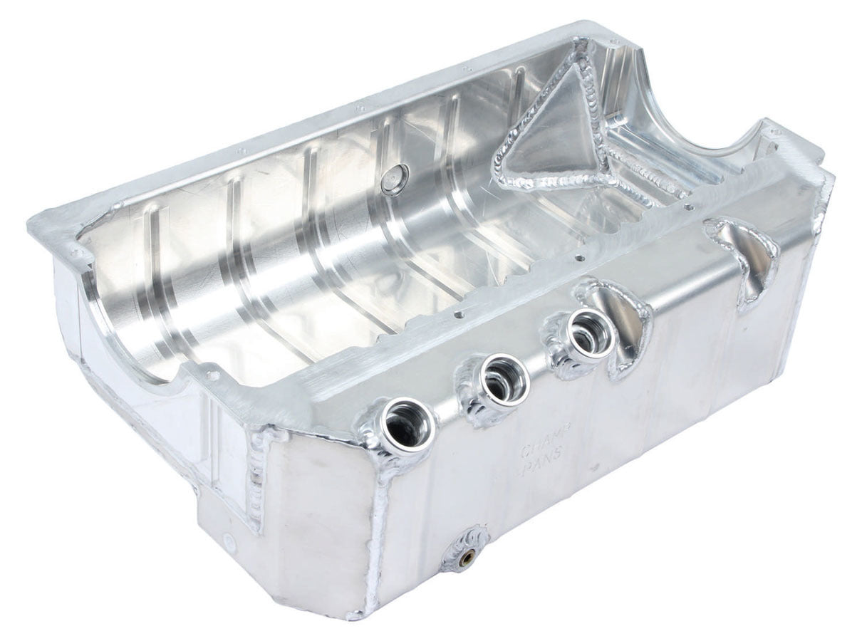 Champ Pans PRO181R3 SBC Dry Sump Oil Pan w/ Dart Block #12AN ORB Champ Pans PRO181R3