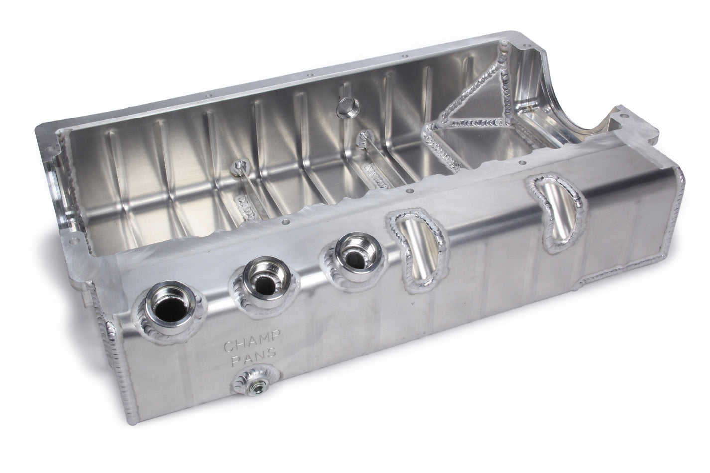 Champ Pans PRO182R3A SBC Dry Sump Oil Pan w/ Dart Block #12AN ORB Champ Pans PRO182R3A