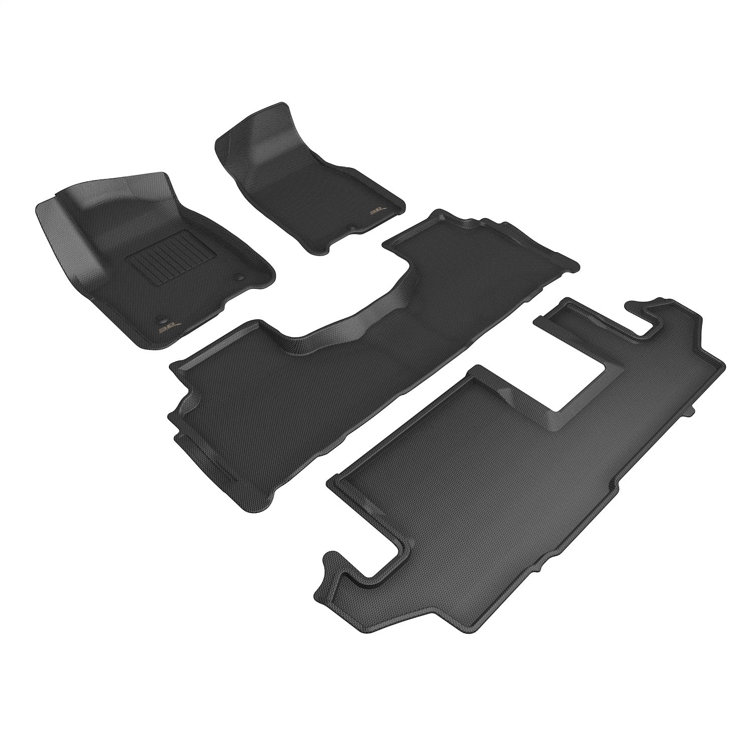 3D MAXpider L1CH09801509 KAGU Floor Mat; Black; 4 pc.; 2 pc. Front Row; 1 pc. 2nd Row; 1 pc. 3rd Row; 3D MAXpider L1CH09801509