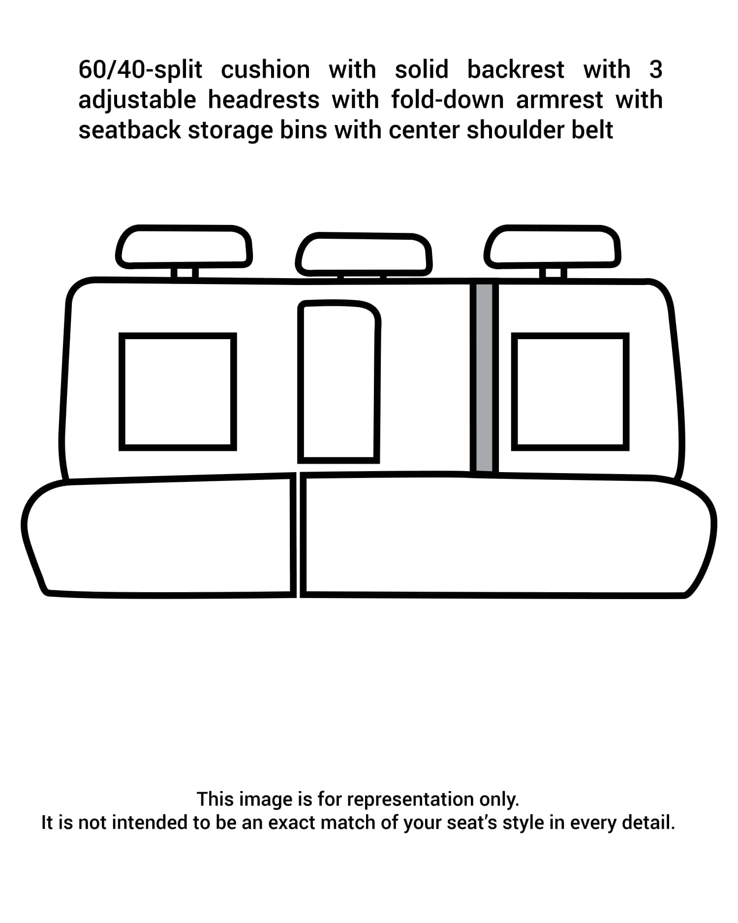Covercraft SSC8486CABN 60/40 REAR SEAT CVR 19-26 GM 1500/20-26 HD Covercraft SSC8486CABN