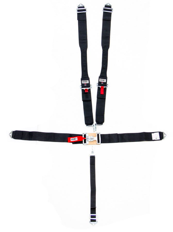 crow safety 11064DB 5-Pt Harness Big Latch Blk Hans Bolt In Pull Do crow safety 11064DB