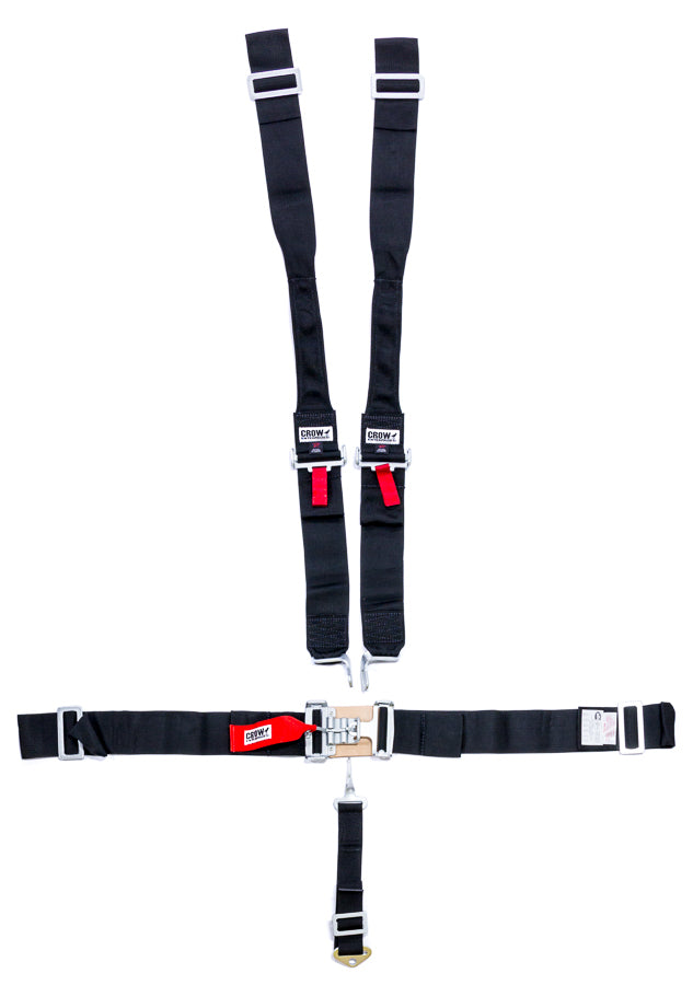 crow safety 11074DB 5-Pt Harness Big Latch Blk Hans Wrap Around Pul crow safety 11074DB