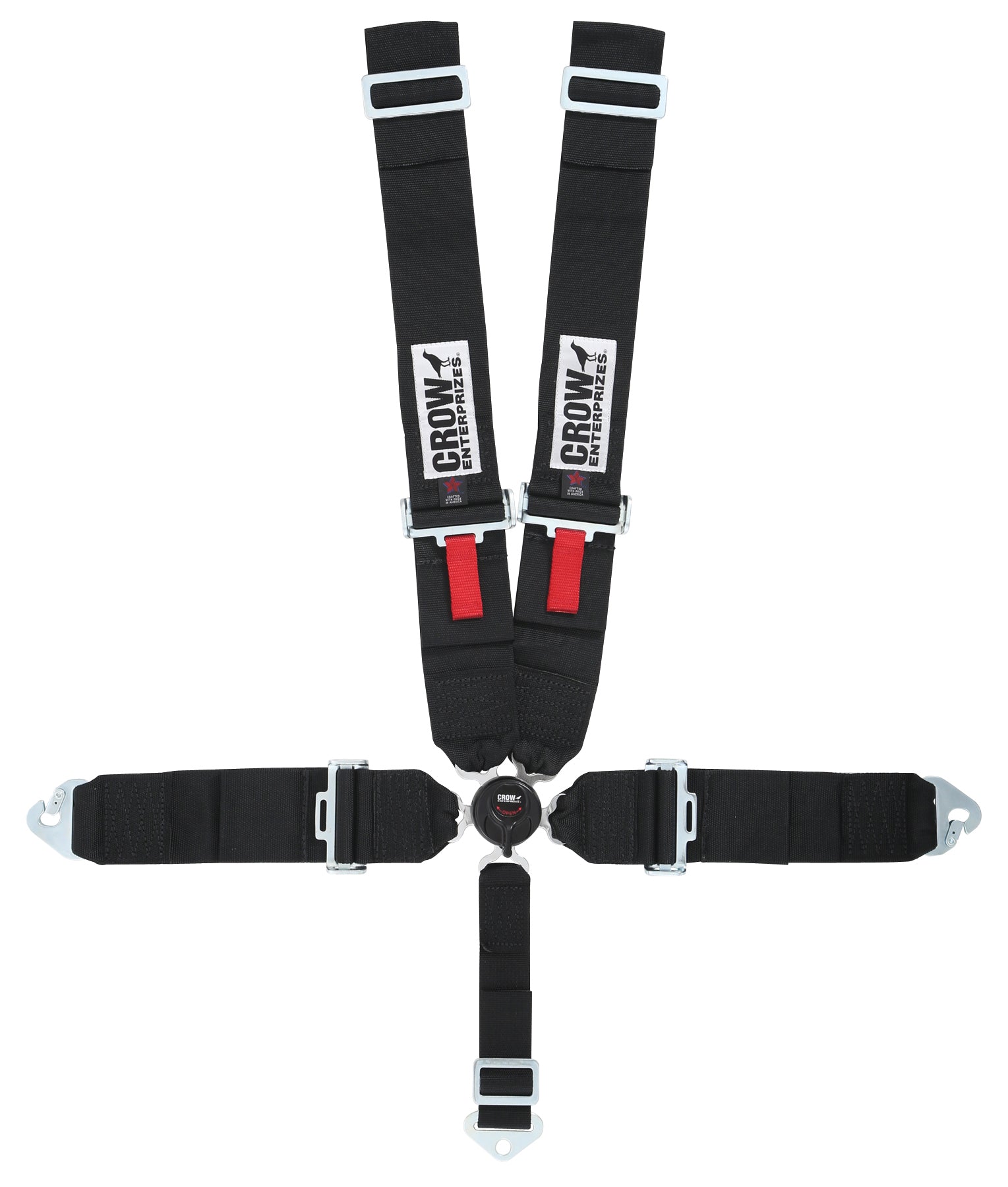 crow safety 11144 Kam Lock Lap Belt 5-Way Black Floor Mount crow safety 11144