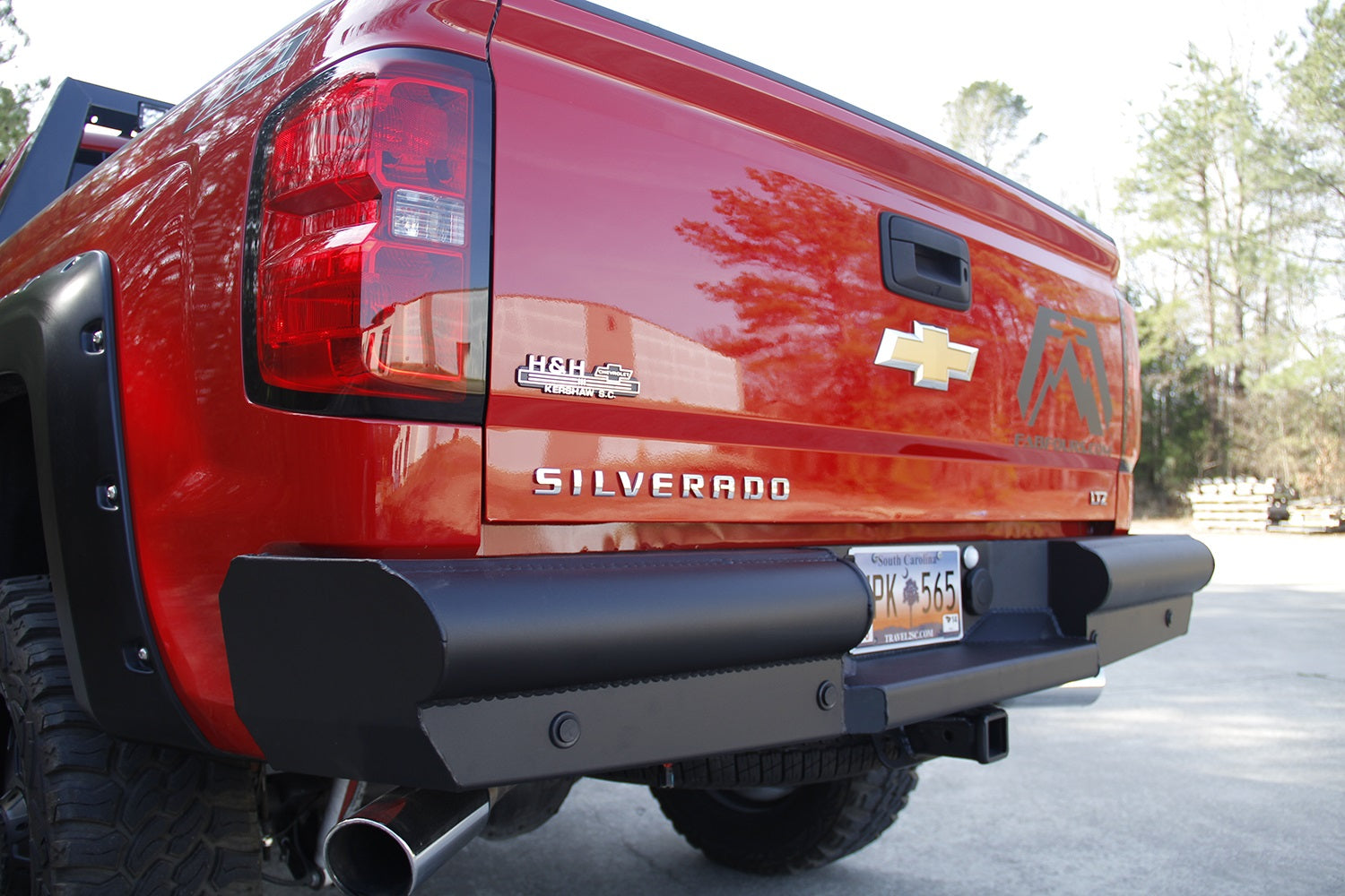 Fab Fours CS14-U3150-1 Elite Rear Bumper; 2 Stage Black Powder Coated; Fab Fours CS14-U3150-1