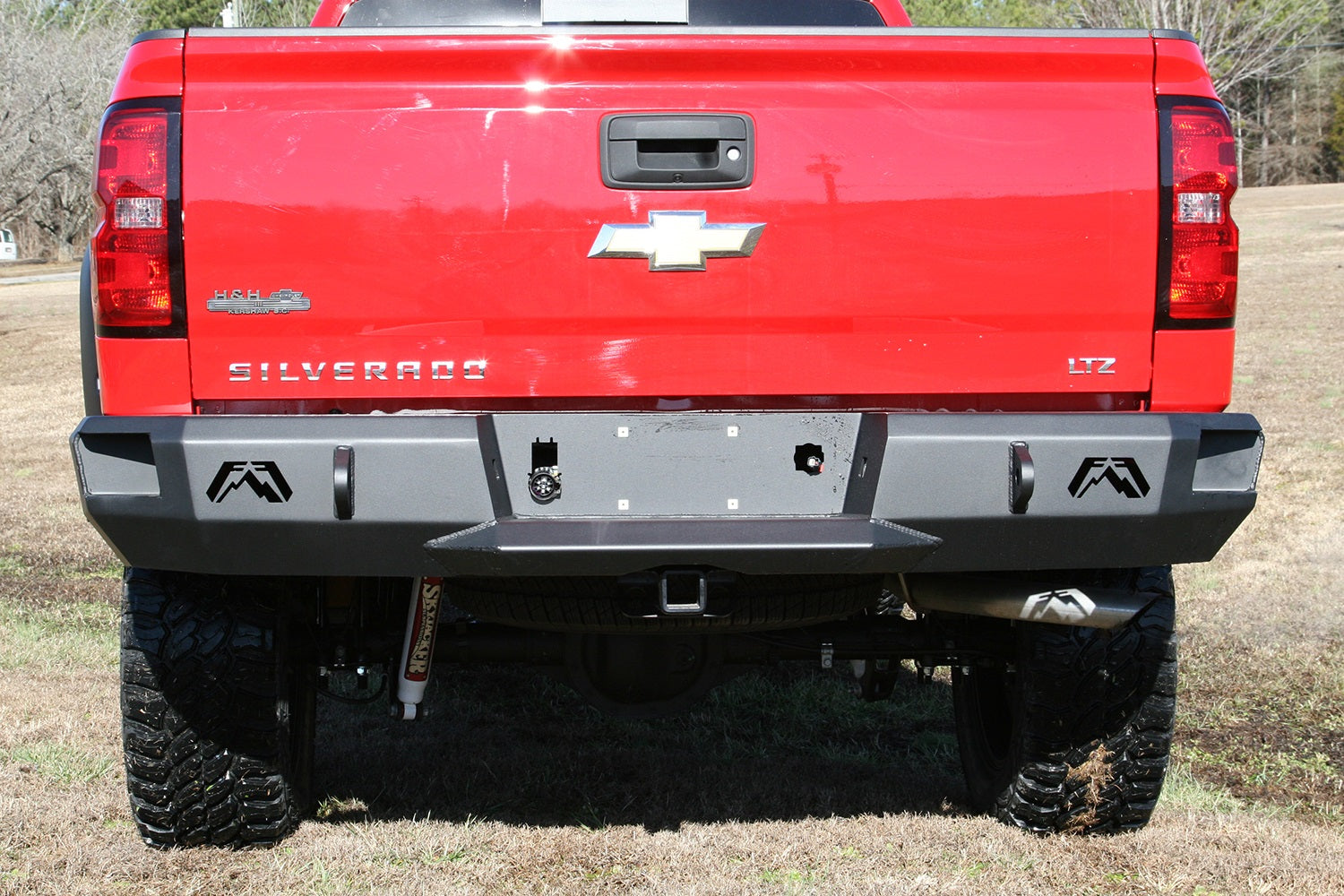 Fab Fours CS14-W3150-B Heavy Duty Rear Bumper; Uncoated/Paintable; Incl. 0.75 in. D-Ring Mount; [AWSL]; Fab Fours CS14-W3150-B