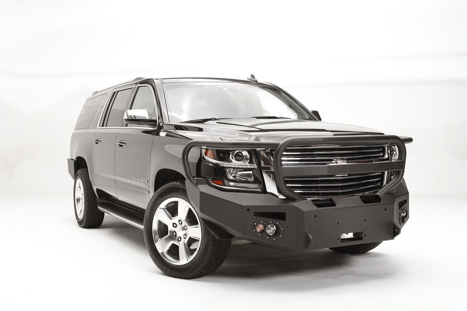 Fab Fours CS15-F3550-B Premium Winch Front Bumper; Uncoated/Paintable; w/Full Grill Guard; [AWSL]; Fab Fours CS15-F3550-B