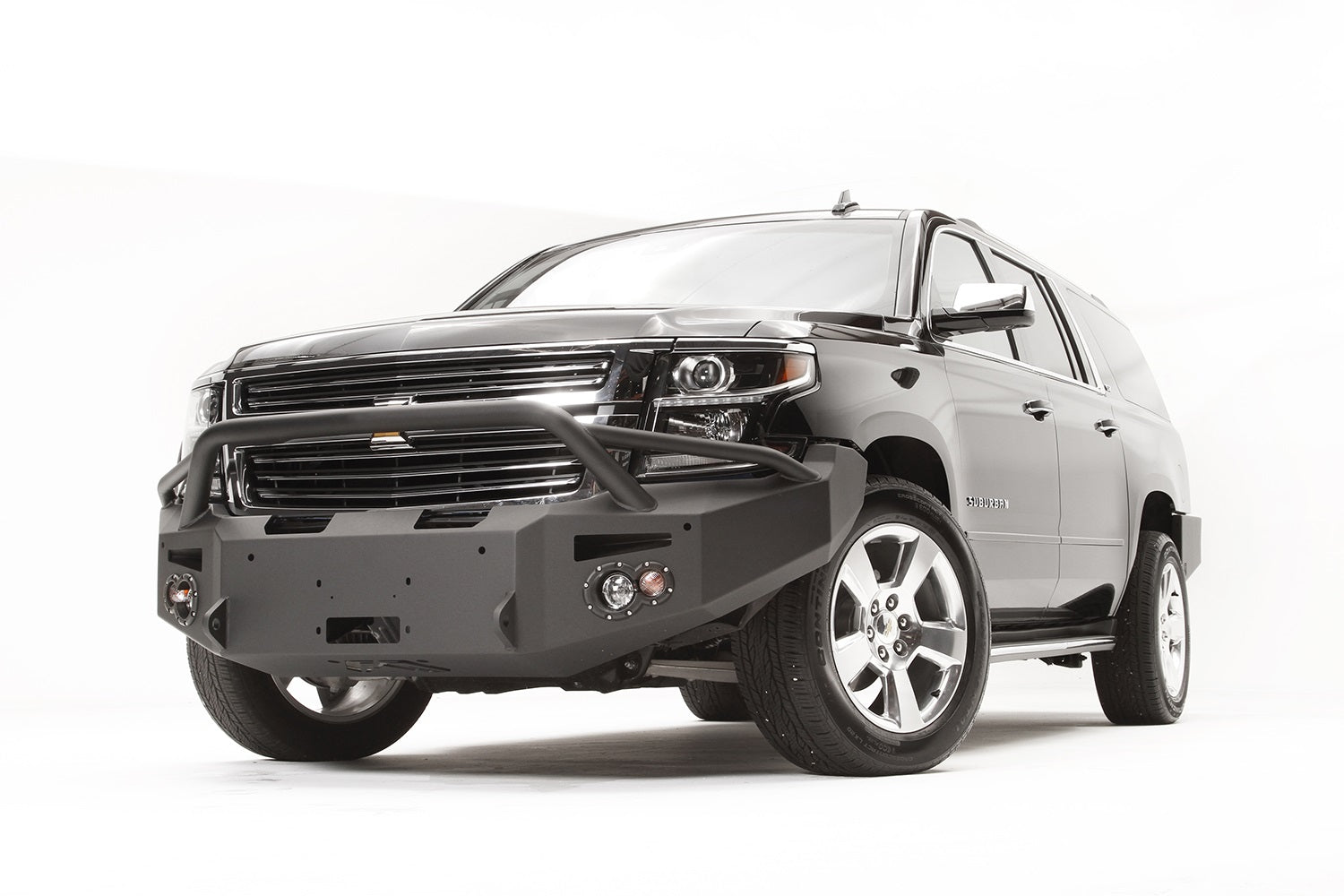 Fab Fours CS15-F3552-1 Premium Winch Front Bumper; 2 Stage Black Powder Coated; w/Pre-Runner Guard; Fab Fours CS15-F3552-1