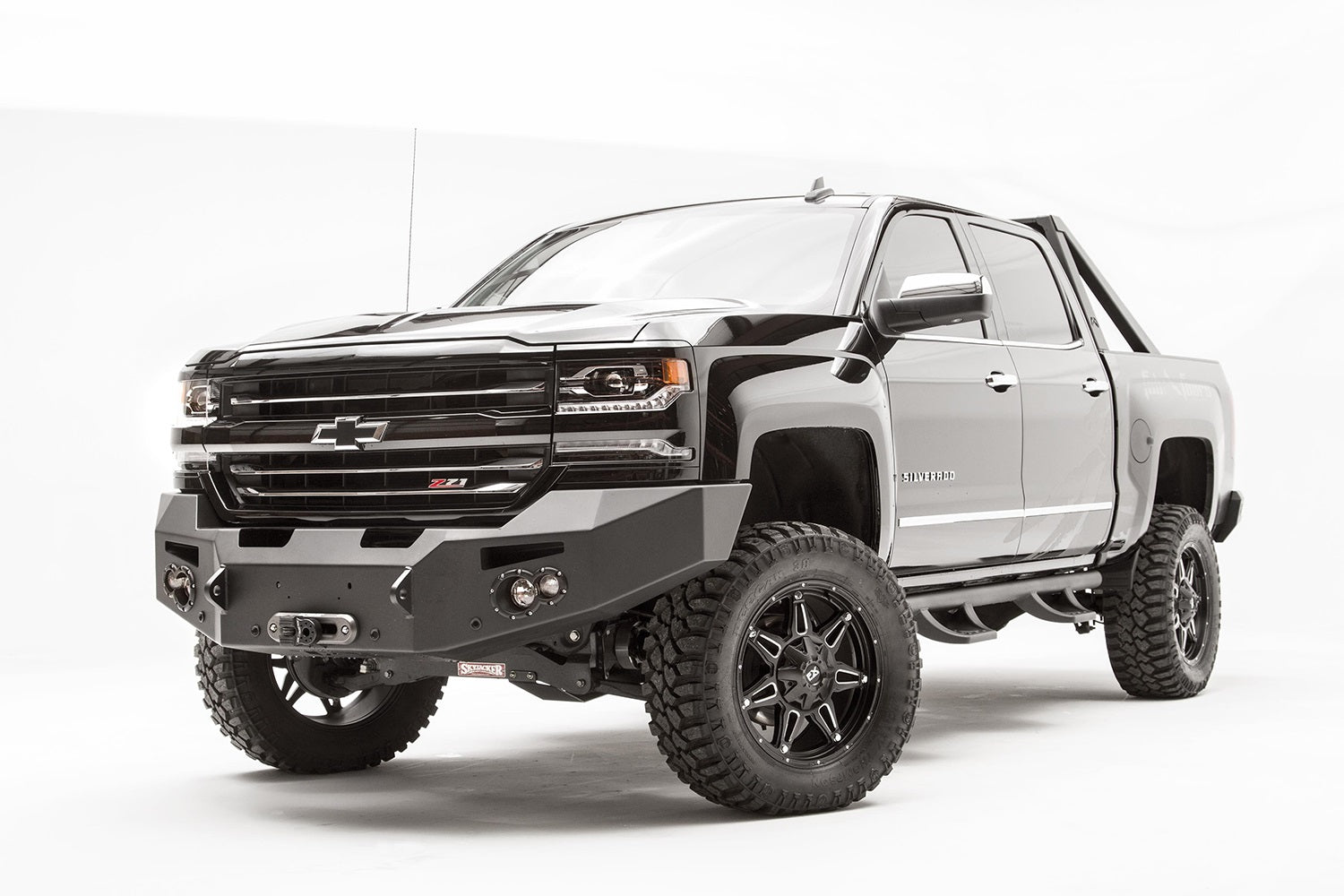 Fab Fours CS16-F3851-1 Premium Winch Front Bumper; 2 Stage Black Powder Coated; w/No Guard; Fab Fours CS16-F3851-1