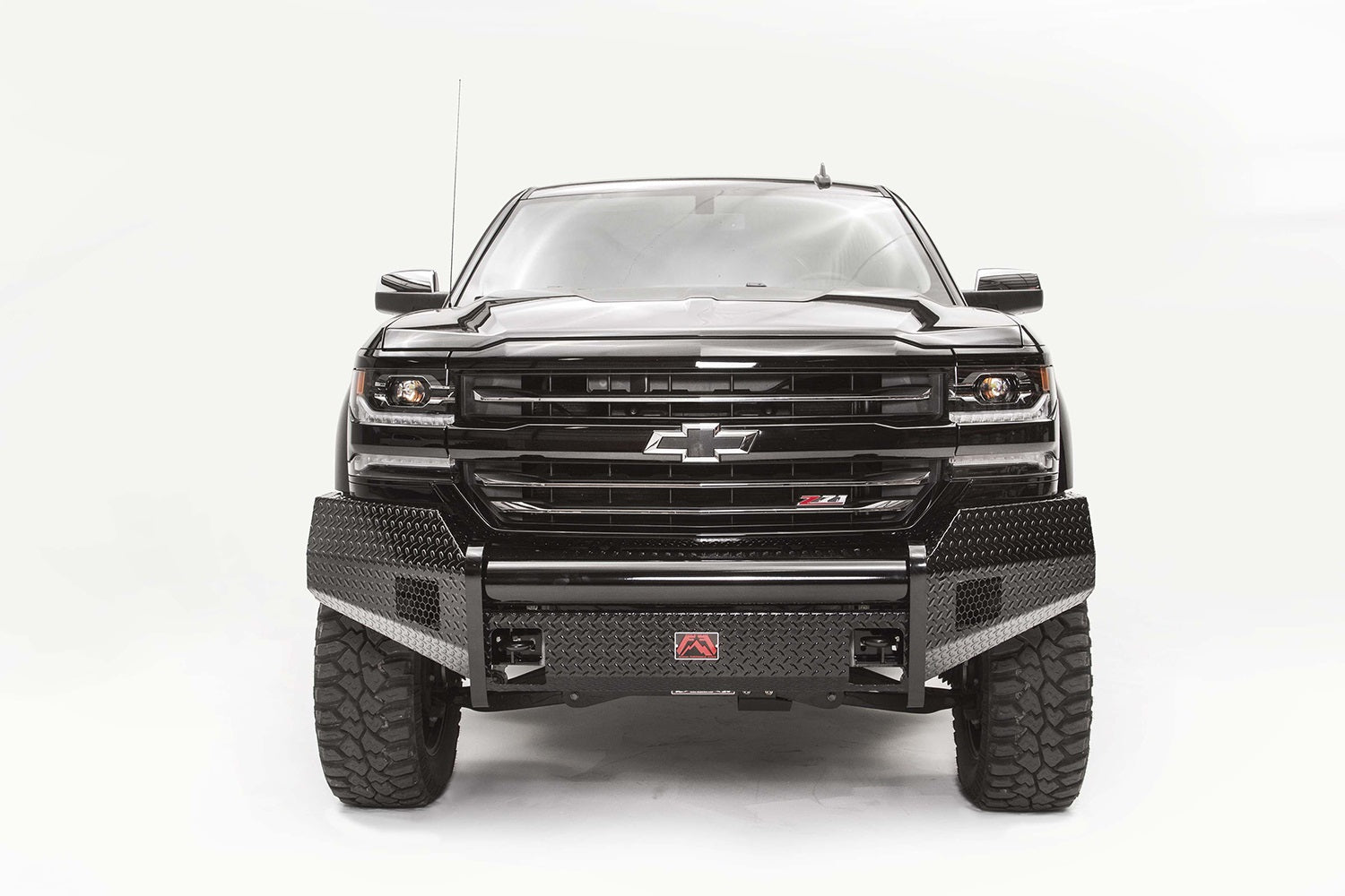 Fab Fours CS16-K3861-1 Black Steel Front Bumper; 2 Stage Black Powder Coated; w/No Guard; Fab Fours CS16-K3861-1