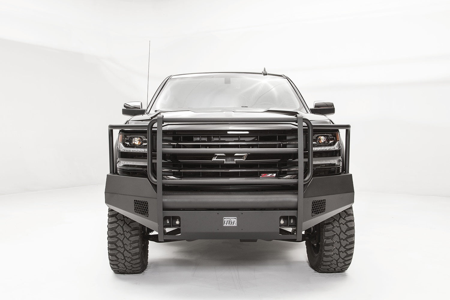 Fab Fours CS16-R3860-1 Elite Front Bumper; 2 Stage Black Powder Coated; w/Full Guard; Fab Fours CS16-R3860-1