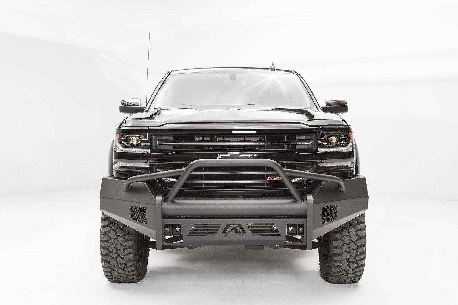 Fab Fours CS16-R3862-1 Elite Front Bumper; 2 Stage Black Powder Coated; w/Pre-Runner Guard; Fab Fours CS16-R3862-1
