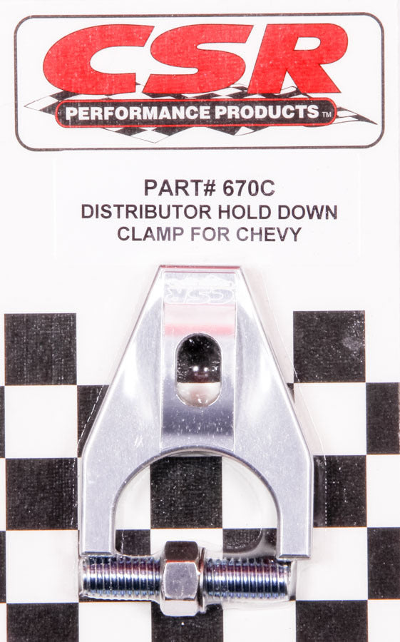 CSR Performance 670C Chevy Distributor Hold Down Clamp - Clear CSR Performance 670C