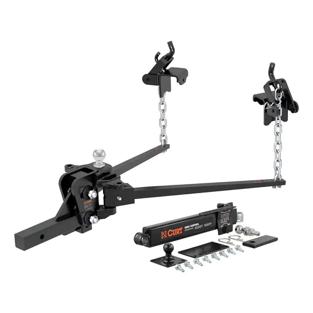 CURT 17322 SHORT TRUNNION BAR WEIGHT DISTRIBUTION HITCH W/ SWAY CONTROL CURT 17322