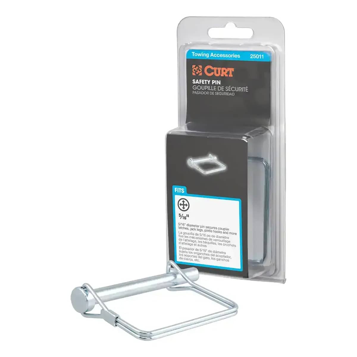 CURT 25011 5/16" SAFETY PIN (3" PIN LENGTH, PACKAGED) CURT 25011