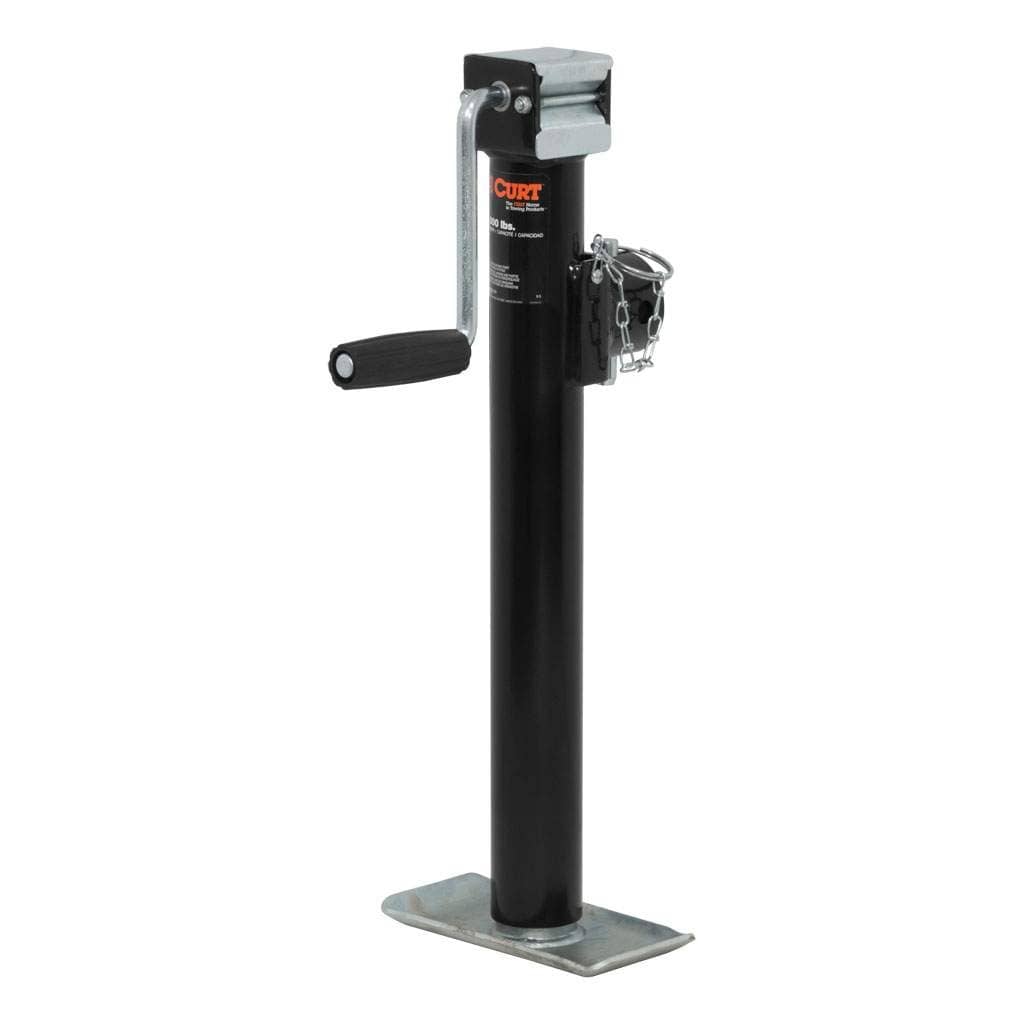 CURT 28324 Pipe-Mount Swivel Jack with Side Handle (2,000 lbs, 15" Travel) CURT 28324