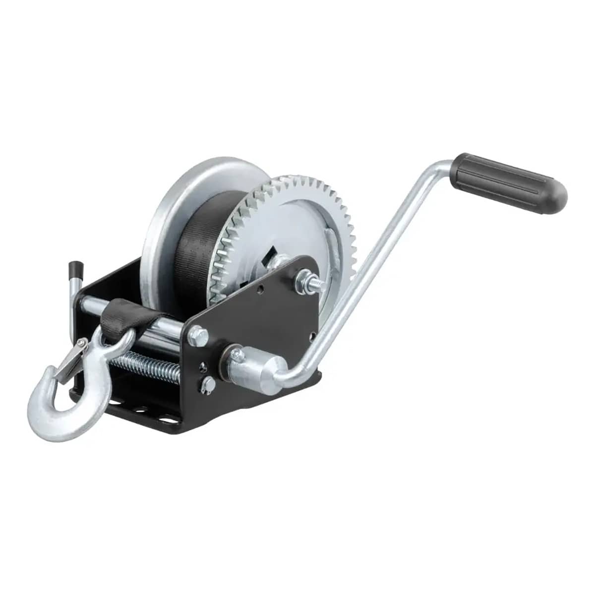 CURT 29438 MANUAL HAND CRANK WINCH W/ 20 FT STRAP , 1,900 LBS CAPACITY, 8-INCH HANDLE CURT 29438