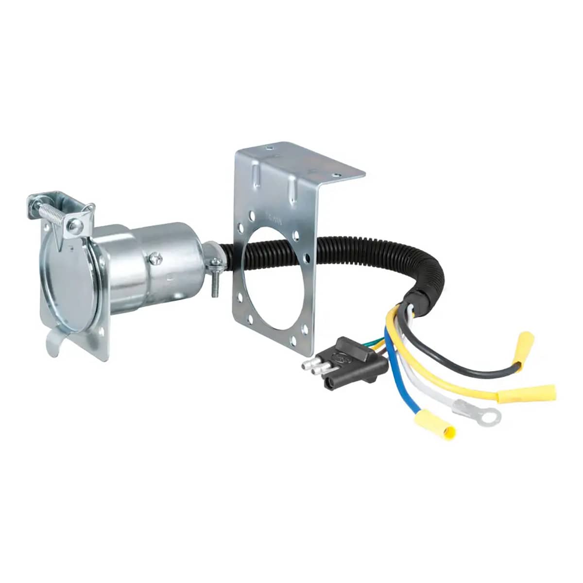 CURT 57185 ELECTRICAL ADAPTER W/BRACKET 4-WAY FLAT VEHICLE TO 7-WAY RV BLADE TRAILER CURT 57185