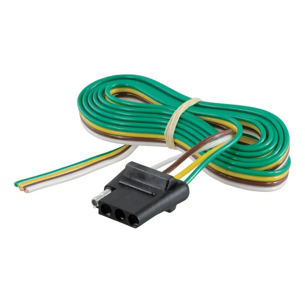 CURT 58040 4-Way Flat Connector Socket with 60" Wires (Vehicle Side) CURT 58040