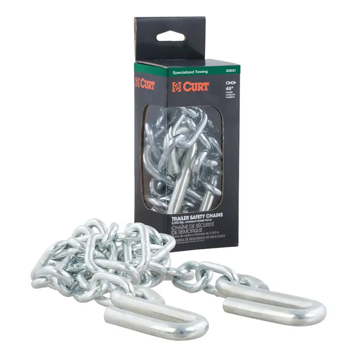 CURT 80031 48" SAFETY CHAIN WITH 2 S-HOOKS CURT 80031