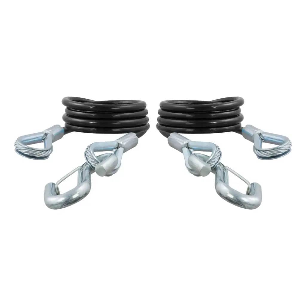 CURT 80136 43-7/8" Safety Cables with 2 Snap Hooks (3,500 lbs, Vinyl-Coated, 2-Pack) CURT 80136