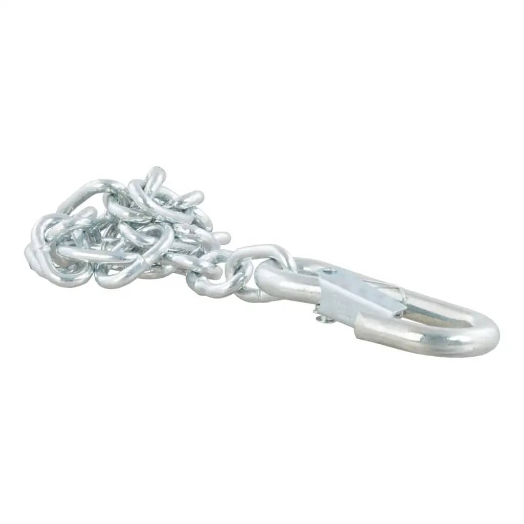 CURT 80312 27" Safety Chain with 1 Snap Hook (2,000 lbs, Clear Zinc) CURT 80312