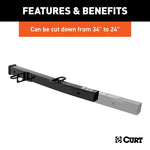 CURT 45048 Receiver Tube Adapter (2-1/2" to 2" Shank, 4,500 lbs. GTW, 34" Length) - view 5