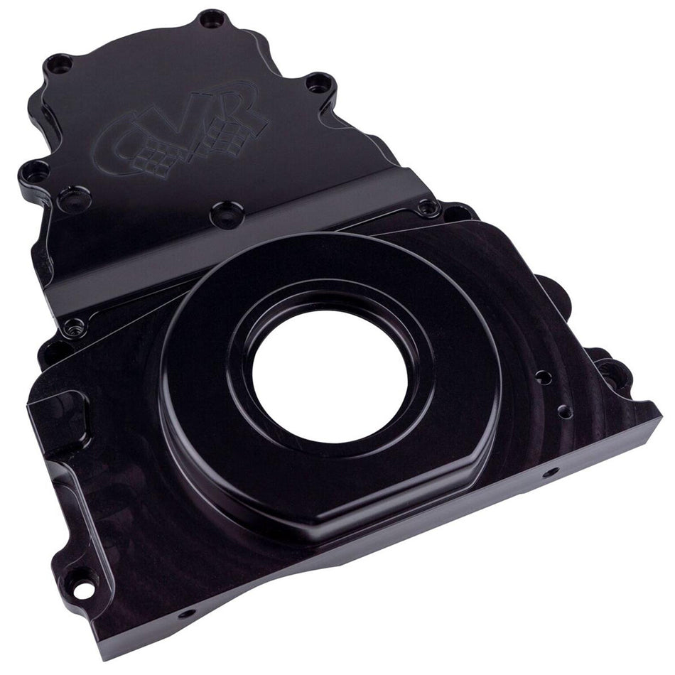 CVR Performance TC2327BK GM LS Billet Timing Cover 2-Piece Black CVR Performance TC2327BK