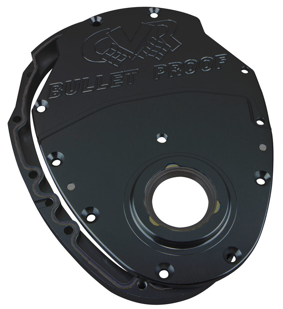 CVR Performance TC2350BK SBC Billet Timing Cover 2-Piece - Black Anodized CVR Performance TC2350BK