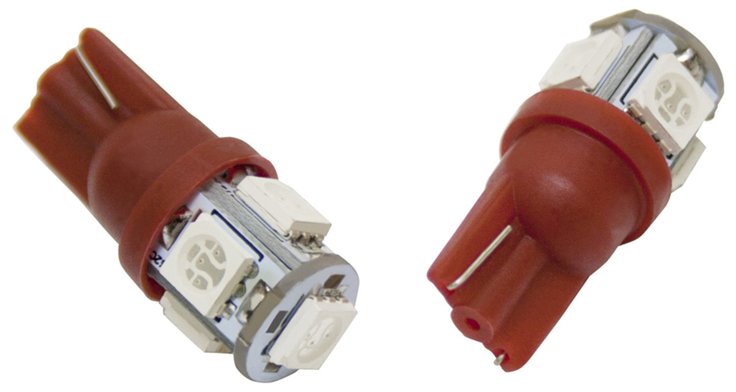 LED Bulb; 194 Bulb Type; Waffle Mount; Red; 360 Deg.; 1 Pair; IPCW CWB-194LR5