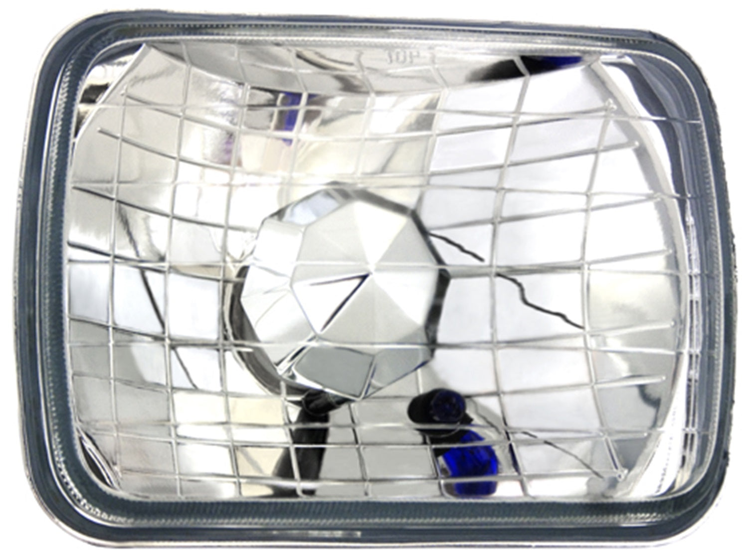 Conversion Headlight; 7 x 6 in. Rectangular Diamond Cut w/o H4 Bulb; 1 pc.; IPCW CWC-7012