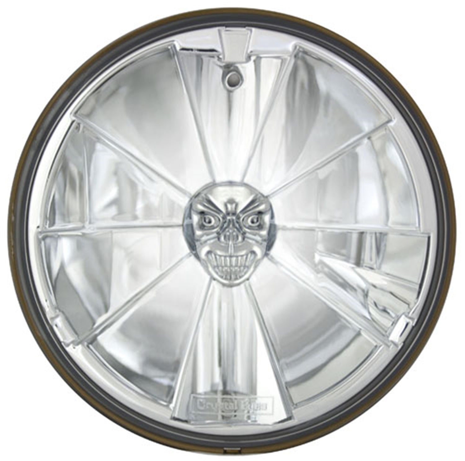 Conversion Headlight; 7 in. Round Pie Cut w/Skull w/H4 Bulb; 1 pc.; IPCW CWC-7016