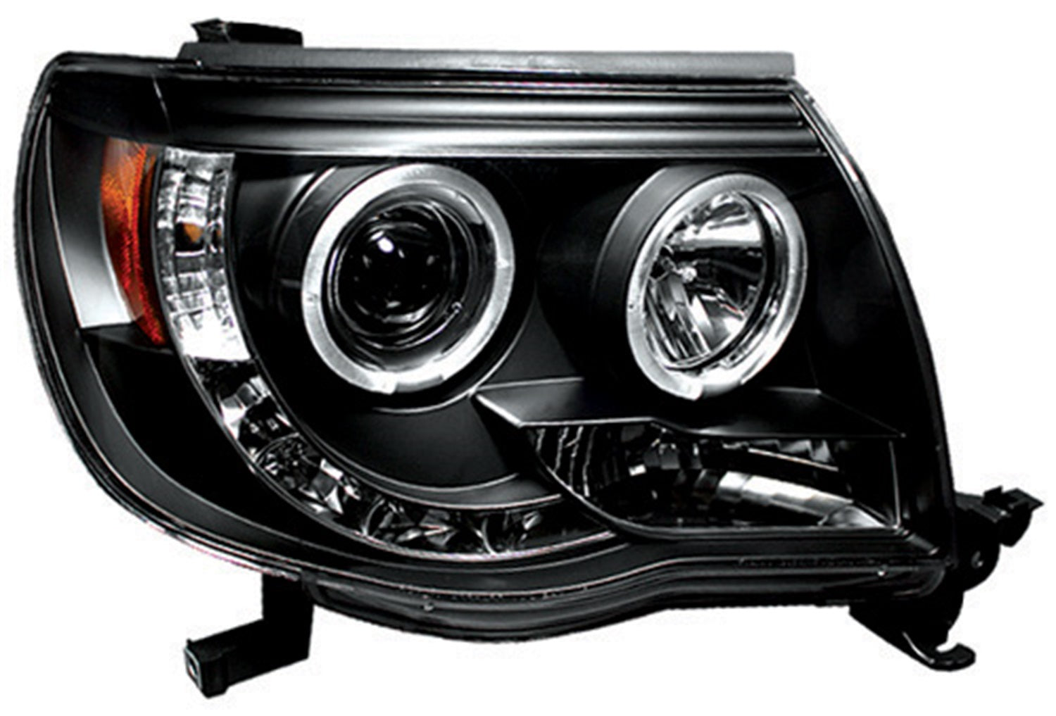 Head Lamps; Projector w/Rings; Black; IPCW CWS-2040B2