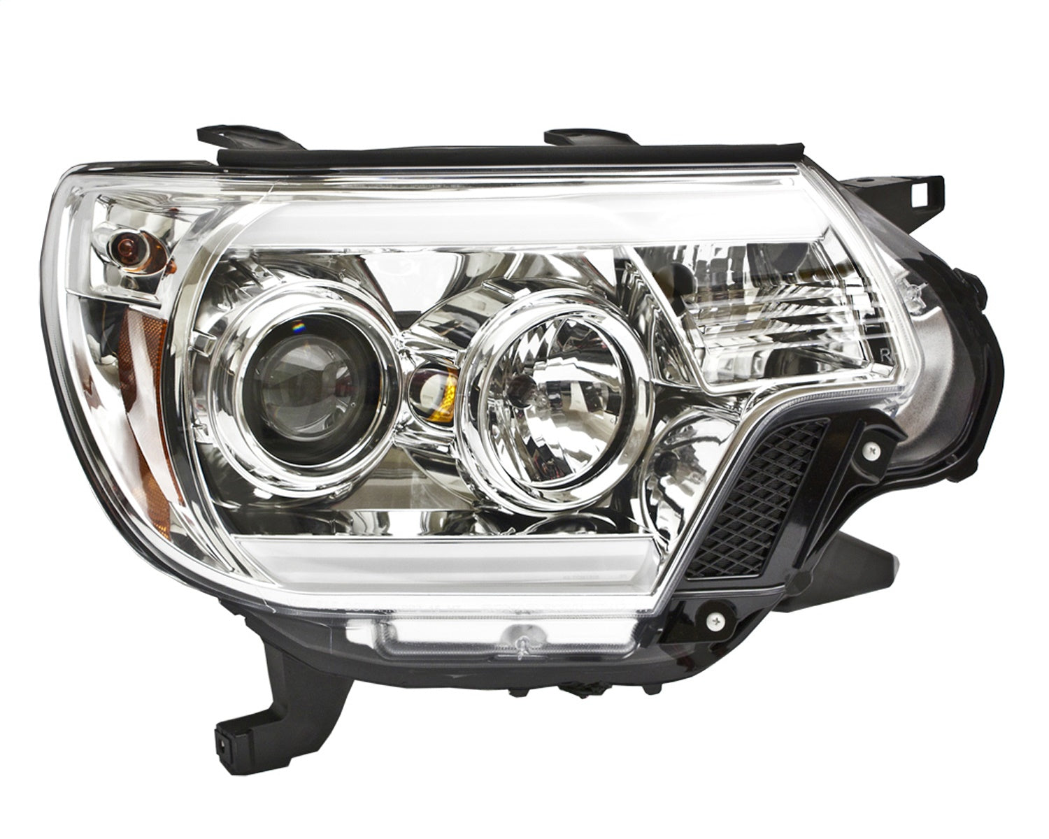 Head Lamps; Projector w/Rings; DRL Light Bar; Chrome; IPCW CWS-2041C2