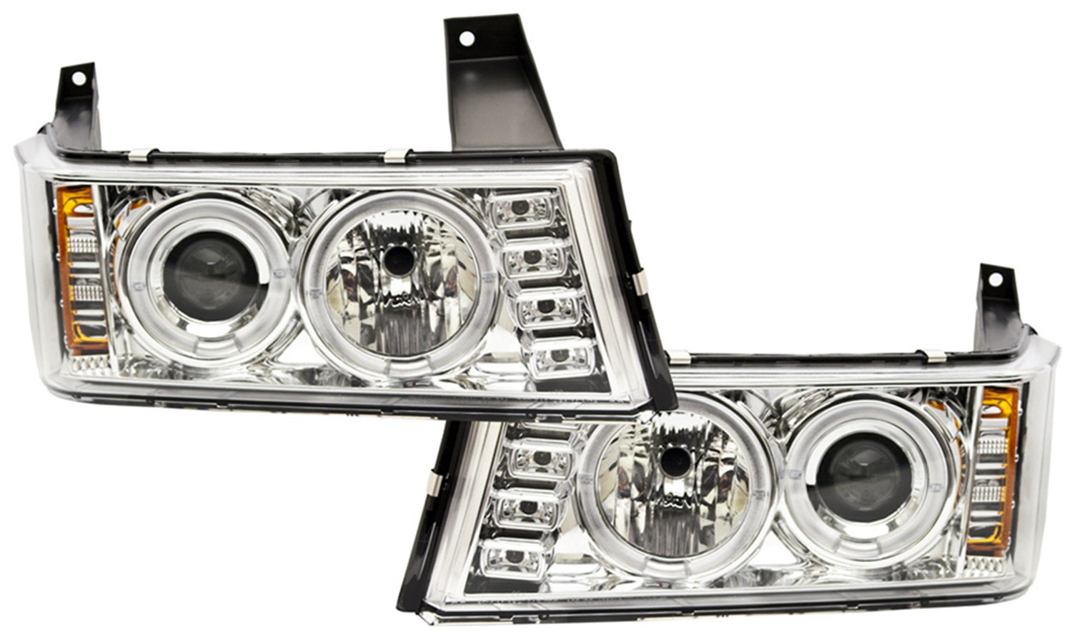 Head Lamps; Projector w/Rings; Chrome; IPCW CWS-355C2