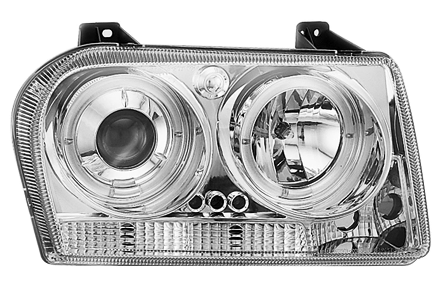 Head Lamps; Projector w/Rings; Chrome; IPCW CWS-413C2