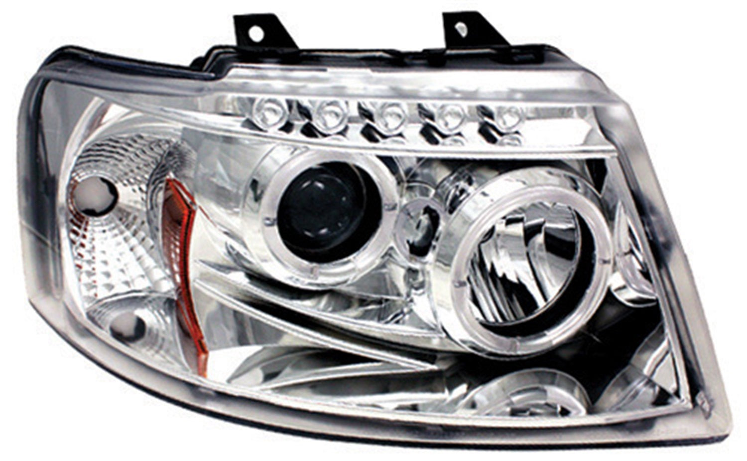 Head Lamps; Projector w/Rings; Chrome; IPCW CWS-517C2
