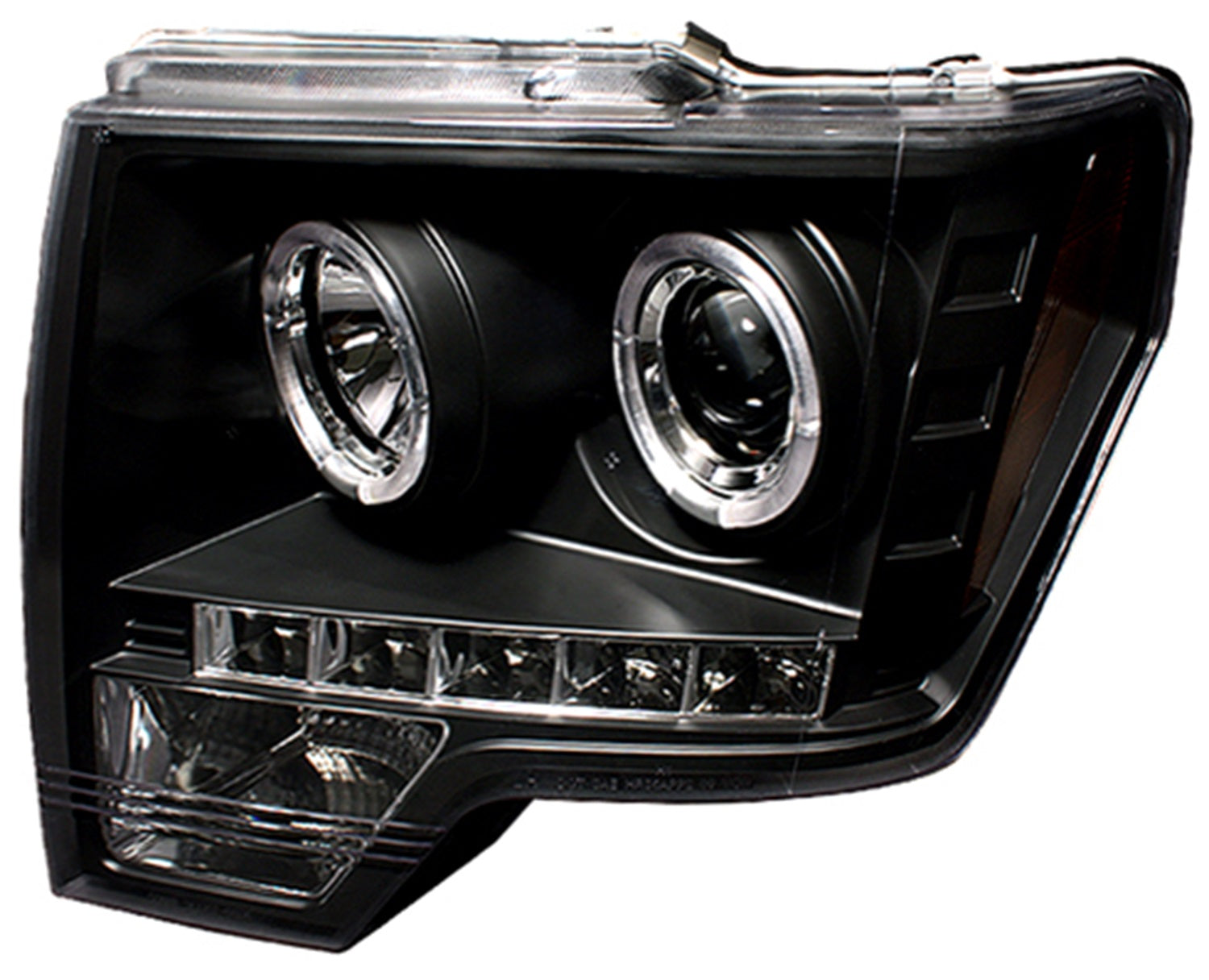 Head Lamps; Projector w/Rings; Halogen Only; Not For Use w/Xenon/HID; Black; IPCW CWS-568B2