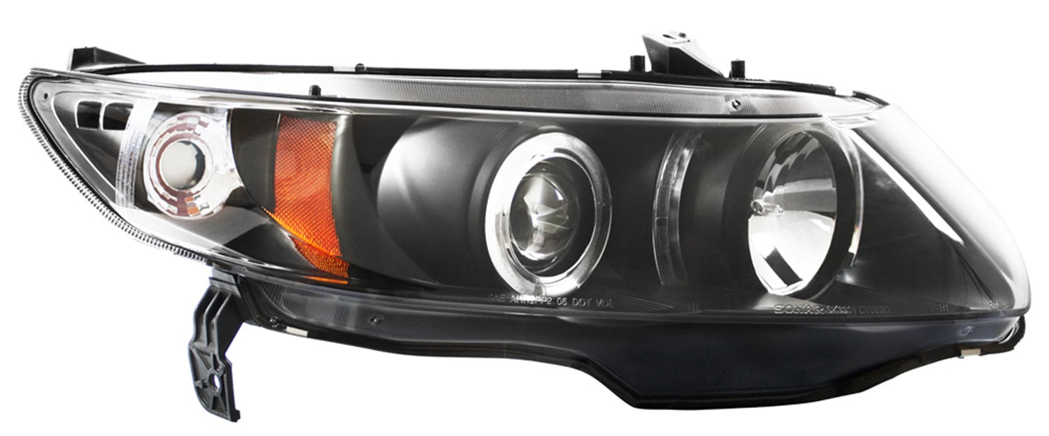 Head Lamps; Projector w/Rings; Black; IPCW CWS-746B2