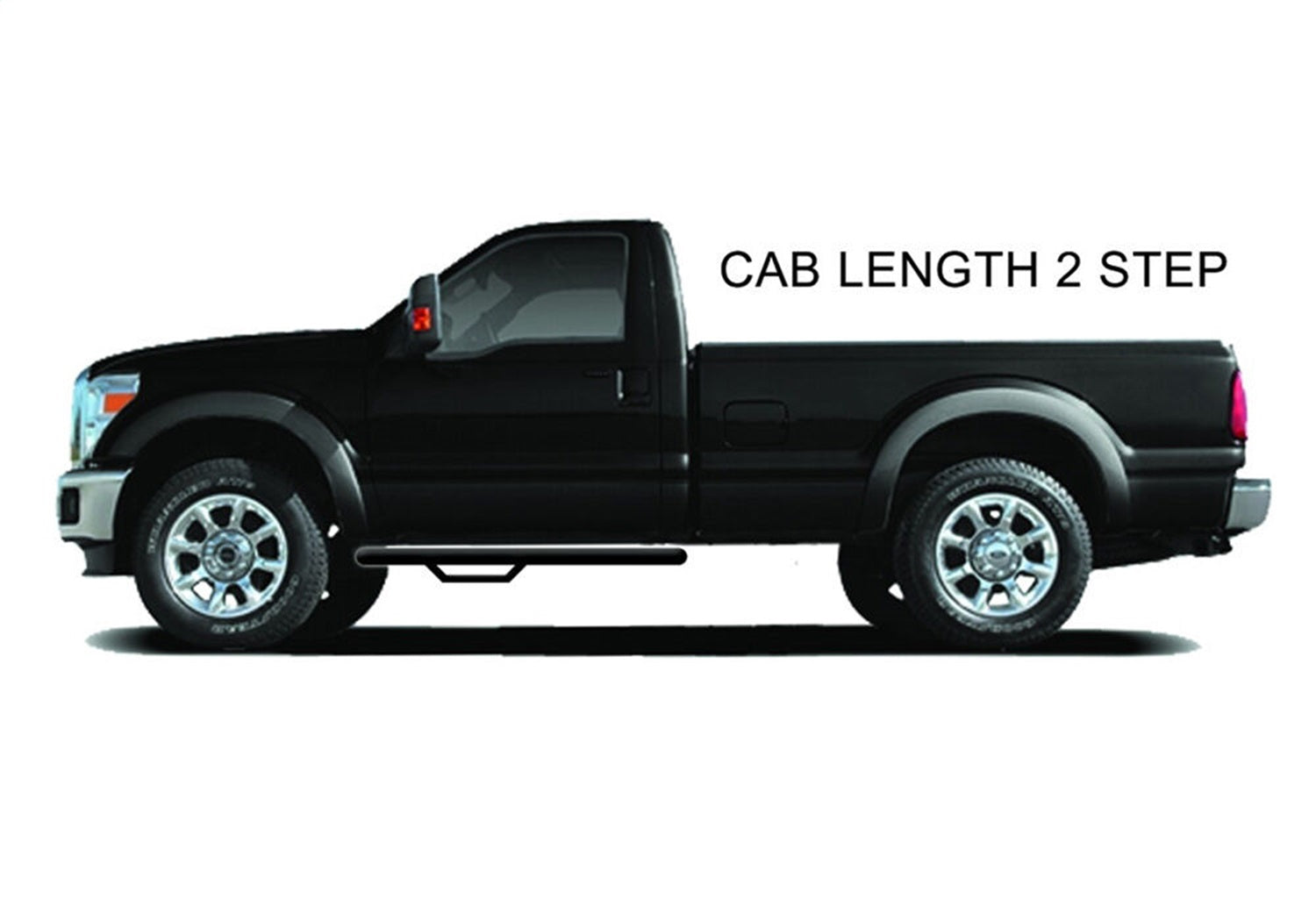 N-Fab F9284CC Nerf Step-Cab Len (2 Stps)-87-97 F250/350 Crew-Gloss Blk N-Fab F9284CC