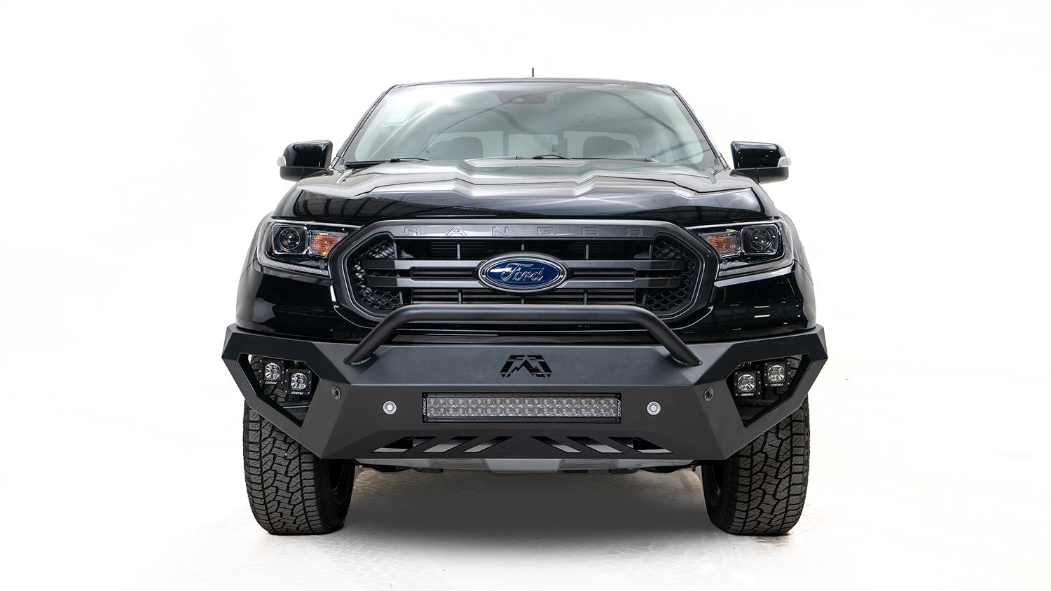 Fab Fours FR19-D4852-B Vengeance Front Bumper; Uncoated/Paintable; Pre-Runner Guard; Fab Fours FR19-D4852-B