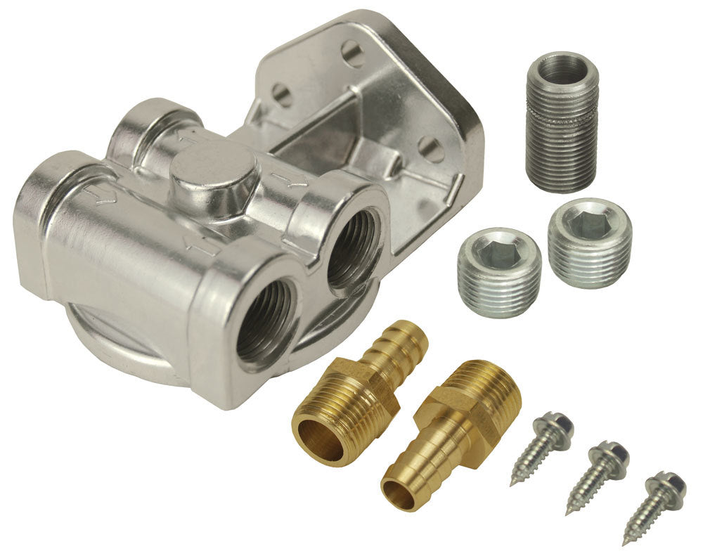 Derale 15709 Single Mount Oil Filter Mount Side Ports Derale 15709