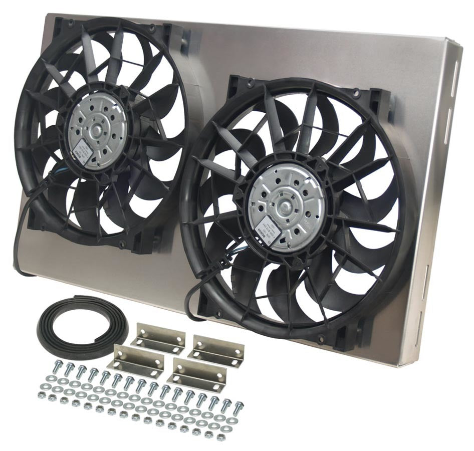Derale 16825 Dual RAD Fan w/Alum Shroud Assembly Derale 16825