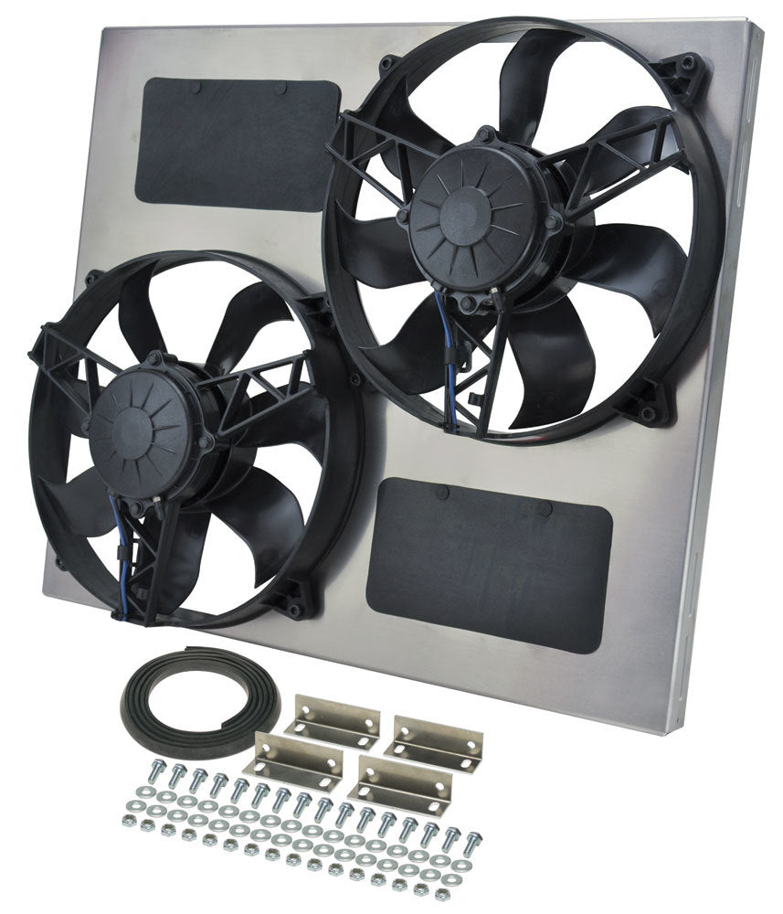 Derale 16830 Dual RAD Fan w/Alum Shroud Assembly Derale 16830