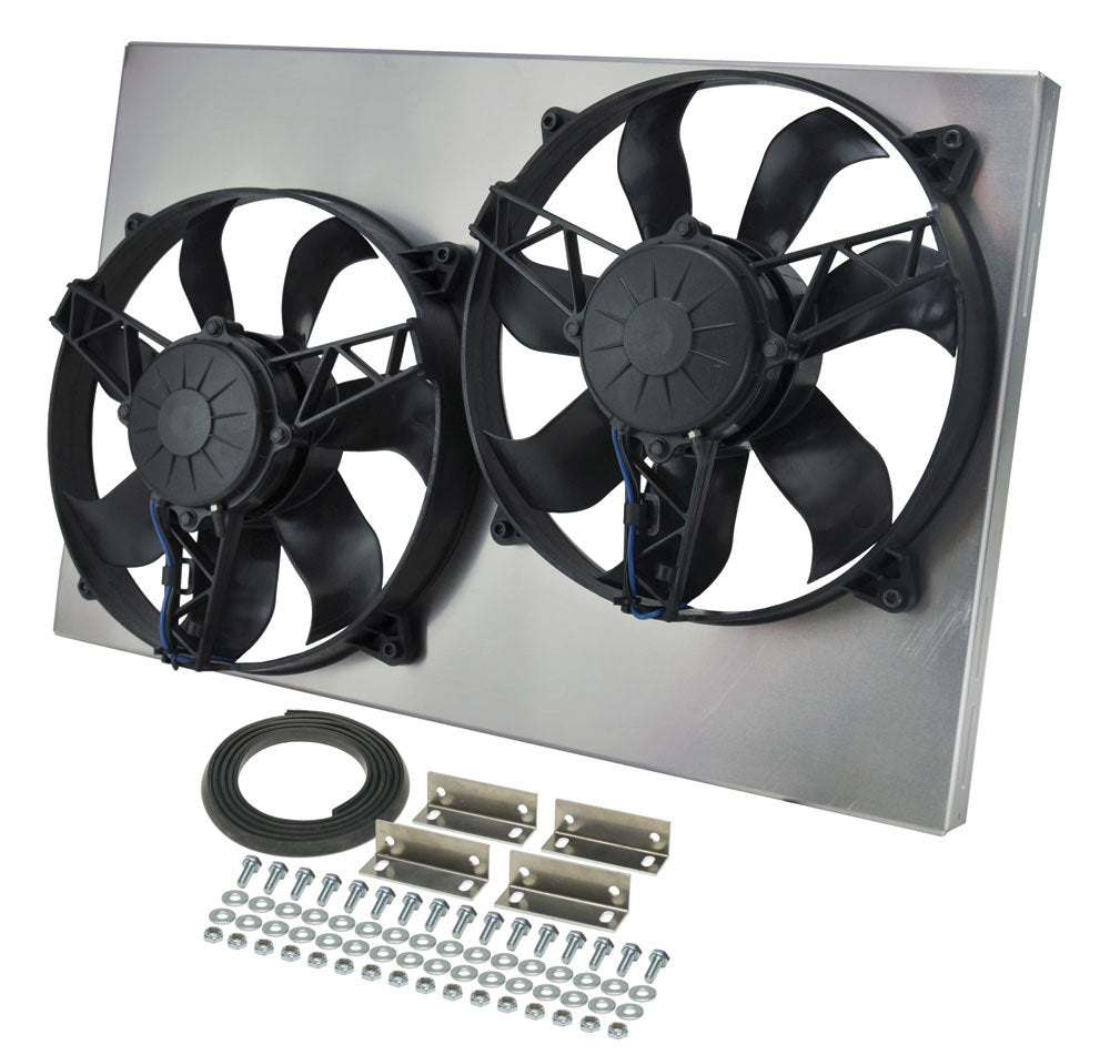 Derale 16831 Dual RAD Fan w/Alum Shroud Assembly Derale 16831