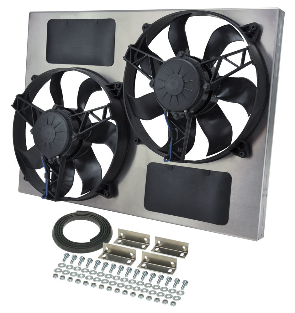 Derale 16833 Dual RAD Fan w/Alum Shroud Assembly Derale 16833